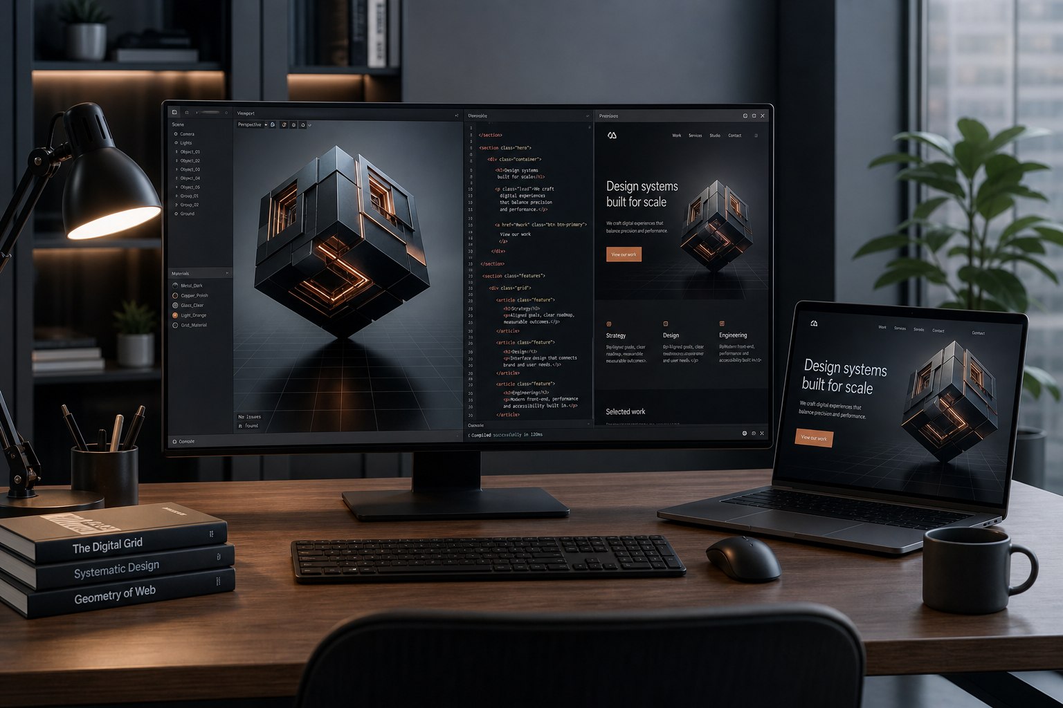 סביבת WebGL עם תלת ממד, קוד ותצוגת אתר